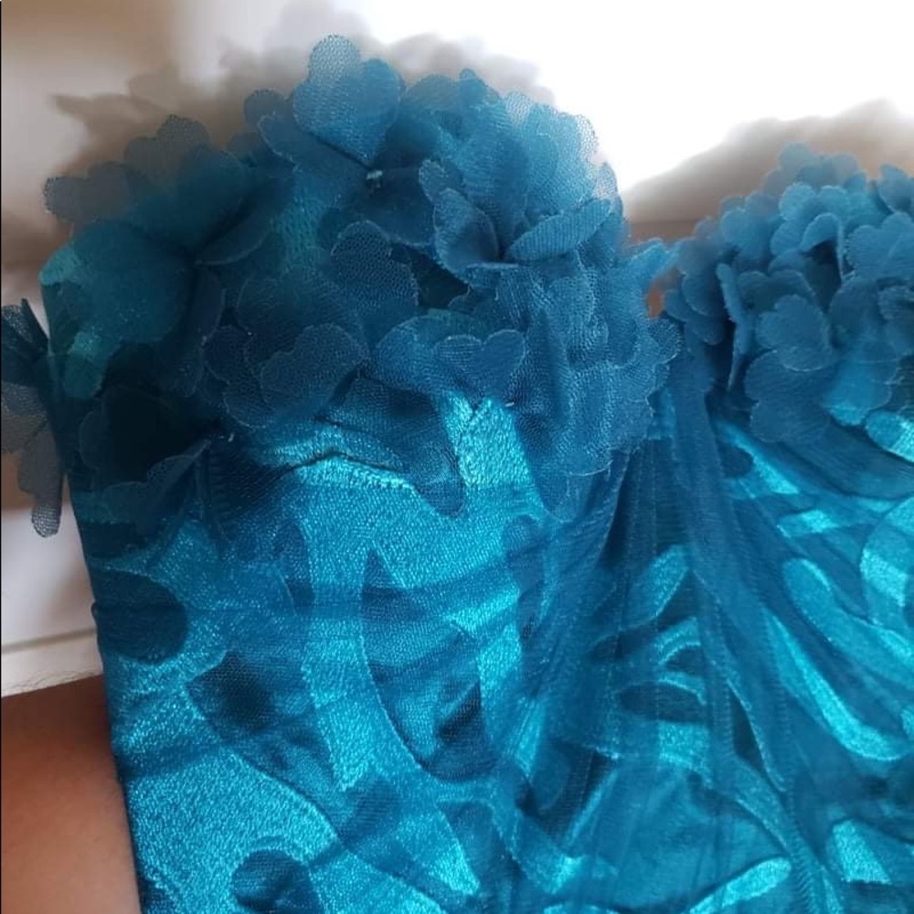 Handmade teal gown - Picture 3 of 6